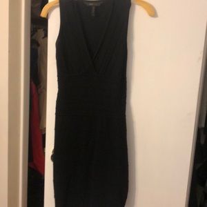 Black mini bodycon knitted dress